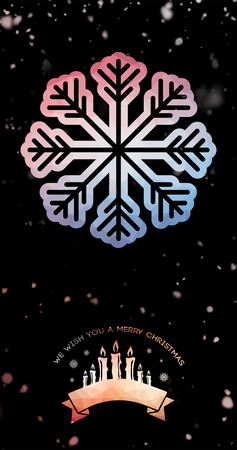 Snow falling against black backgroundの写真素材