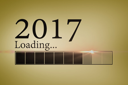 Black loading display against yellow vignette