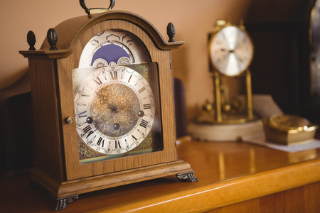 Close-up of watch on table in workshop