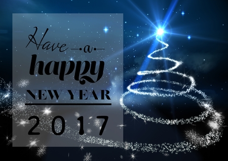 Happy new year 2017 wishes on digitally generated background