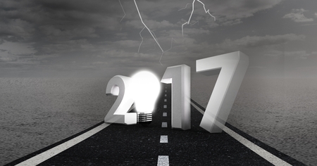 2017 against a composite image of road and lighting weather