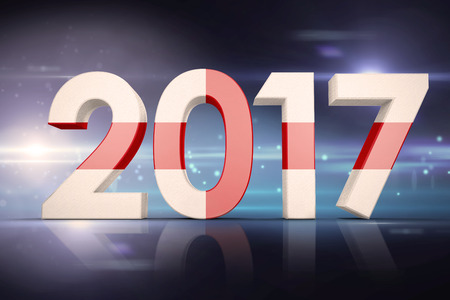 England national flag against black background with sparkの写真素材