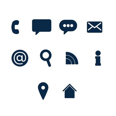 Various vector icons of communication on white backgroundのイラスト素材