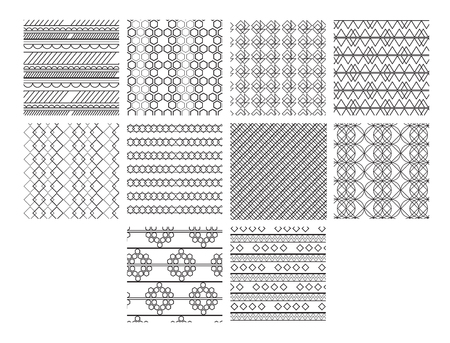 Vector icon set for various patterned fabricsのイラスト素材