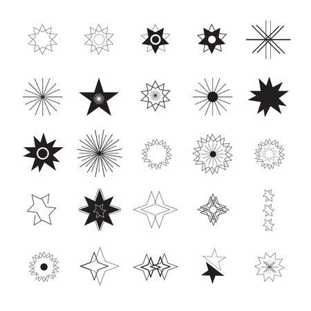 Star shape vector icon set against white backgroundのイラスト素材