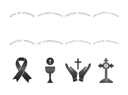Vector set of christian religious icons on white backgroundのイラスト素材