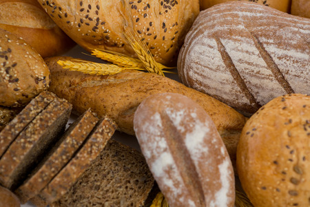 Close-up of various bread loavesの写真素材
