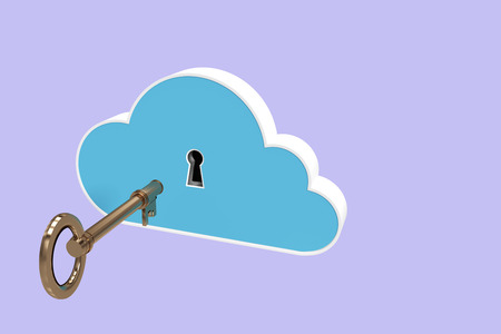 Digitally generated image of locker in cloud shape against purple background 3dの写真素材