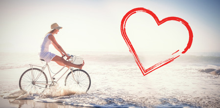 woman riding bikeの写真素材
