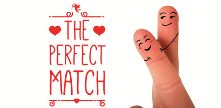 Fingers crossed like a couple against webの写真素材