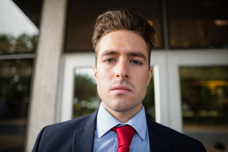 Portrait of a serious businessmanの写真素材