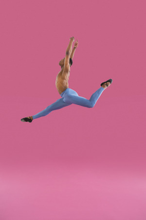 Ballerino practising ballet dance in the studioの写真素材