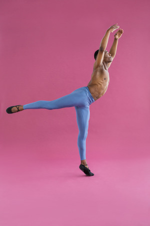 Ballerino practising ballet dance in the studioの写真素材
