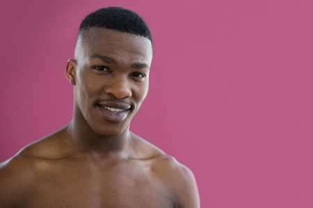 Portrait of smiling ballet dancer in the studioの写真素材
