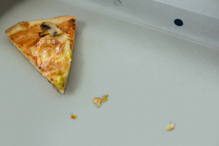 One slice of italian pizza served in a boxの写真素材