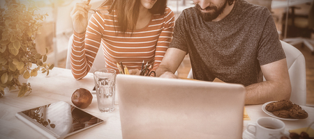 Business people working at desk in creative officeの写真素材