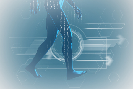 interface against blueの写真素材