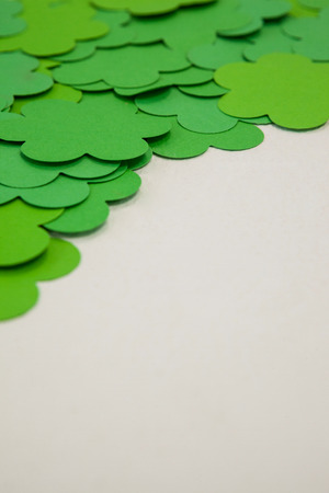 St Patricks Day shamrocks on white backgroundの写真素材
