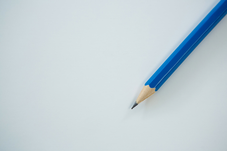 Close-up of blue color pencils on white backgroundの写真素材