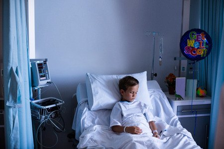 Patient resting in ward at hospital