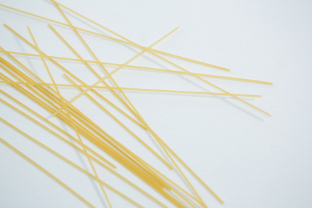 Close-up of spaghetti pasta on white backgroundの写真素材