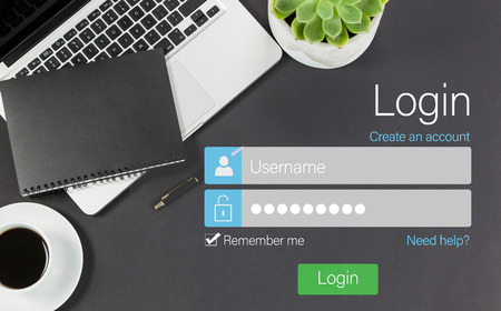 Connection page against composite image of login page