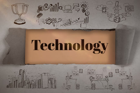 Composite image of business icons against brown background 3dの写真素材
