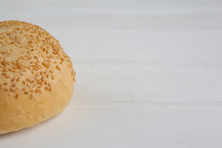Close-up of bun on wooden table