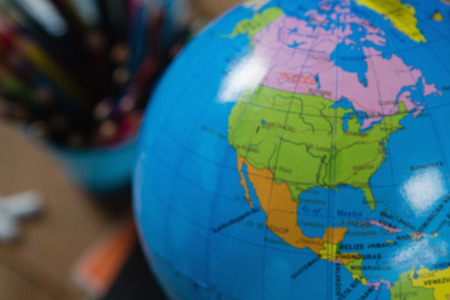 Close-up of globe on table