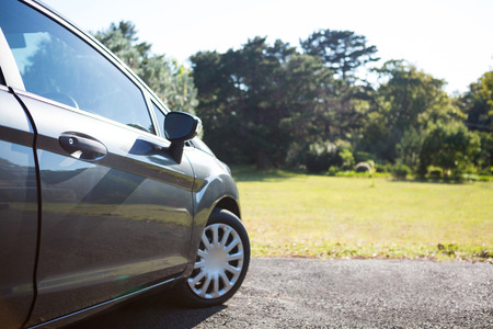 Car in the park on a sunny dayの写真素材