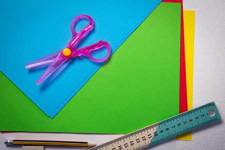 Close-up of stationery on white background