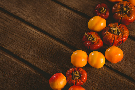 Close up of candies with small pumpkins arranged on tableの写真素材