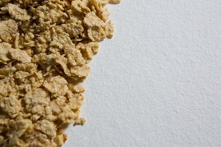 Close-up of flakes on white backgroundの写真素材