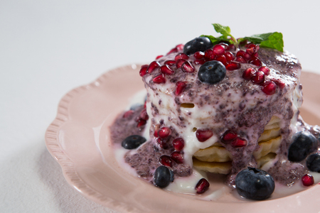 Close-up of delicious sweet food in plateの写真素材