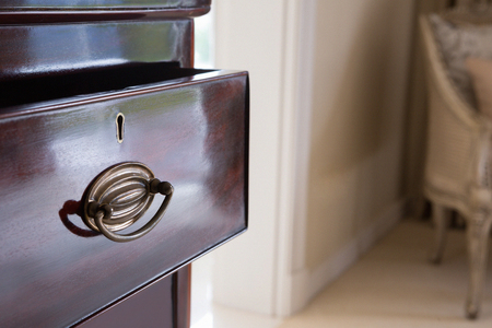 Close-up of drawer at home