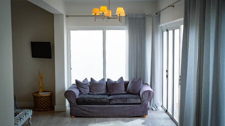 Modern living room interior with sofa in living room at home
