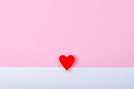 Directly above shot of heart shape on pink and white background, copy space. valentine&#39;s day and love concept.の写真素材