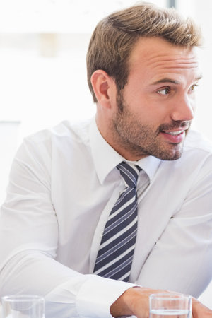 Business colleagues discussing in meeting at officeの写真素材