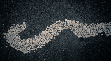 Pebbles stones arranged in an abstract. Black and white.の写真素材