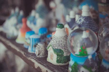 Close up of a ceramic Trulli housesの写真素材