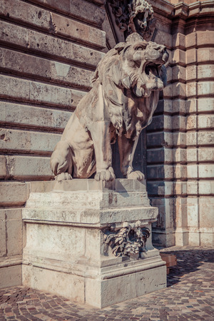 Lions Gate of the Royal Palace in Budapest, Hungaryのeditorial素材