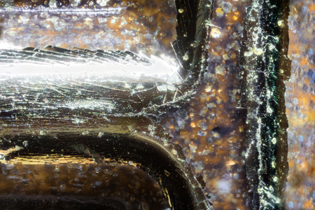Credit card number under the microscope. Closeup macro photography.