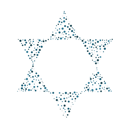 Israel Independence Day holiday flat design dots pattern in star of david shape.のイラスト素材