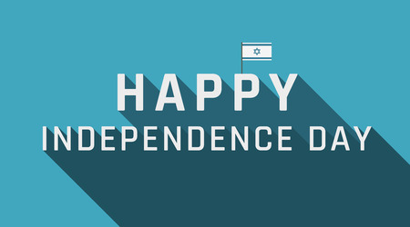 Israel Independence Day holiday greeting card with Israel flag icon and english textのイラスト素材