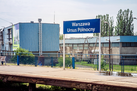Ursus polnocny railway station in Warsaw Poland.のeditorial素材