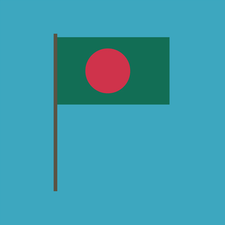 Bangladesh flag icon in flat design. Independence day or National day holiday concept.のイラスト素材