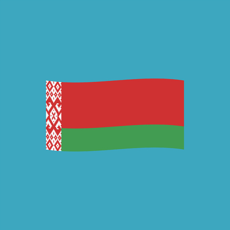 Belarus flag icon in flat design. Independence day or National day holiday concept.のイラスト素材