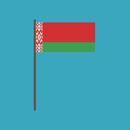 Belarus flag icon in flat design. Independence day or National day holiday concept.のイラスト素材