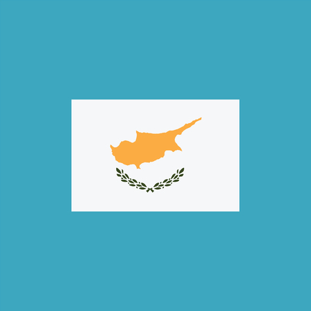 Cyprus flag icon in flat design. Independence day or National day holiday concept.のイラスト素材