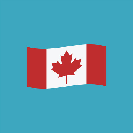 Canada flag icon in flat design. Independence day or National day holiday concept.のイラスト素材